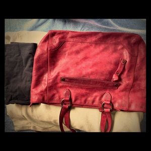 FRYE MELISSA ZIP LEATHER TOTE